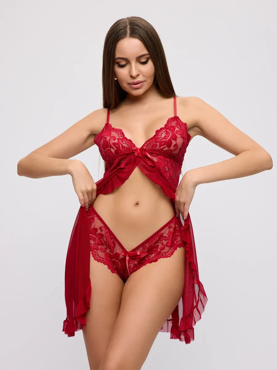 Sixtine — Nuisette dentelle fendue