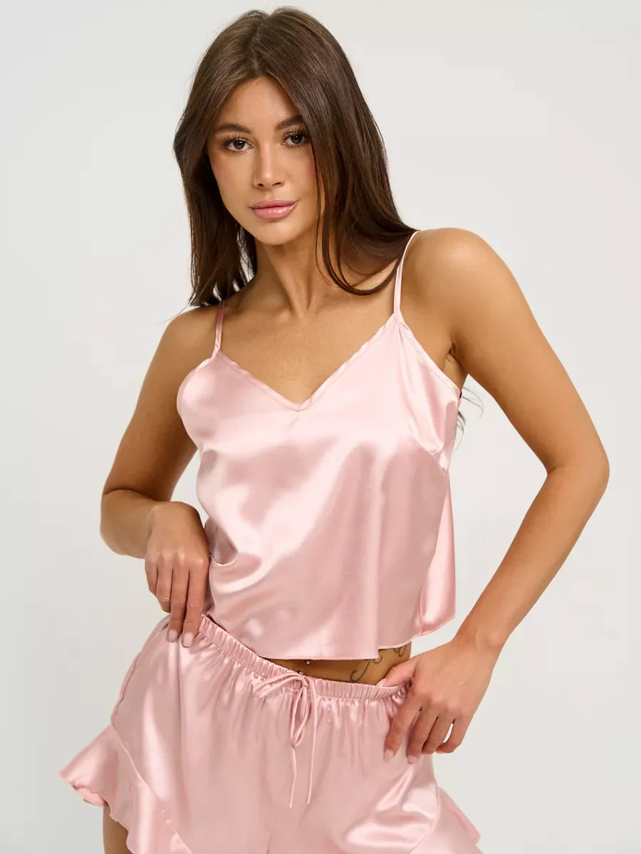 Gaïa — Pyjama satin & short jupe
