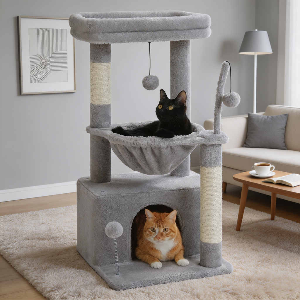 Arbre à chat Keïa — Double niveau compact 84 cm