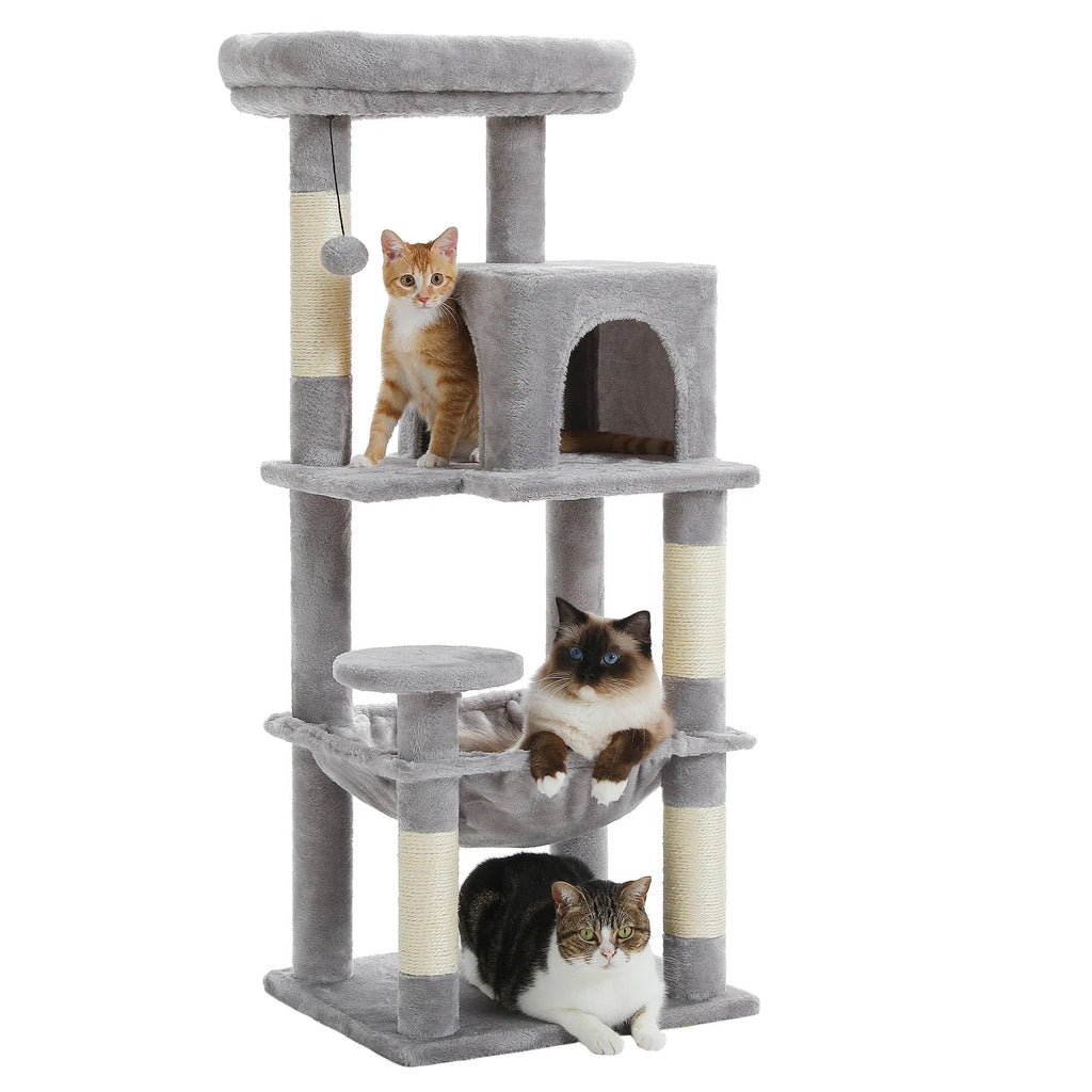 Arbre à chat Siora — Plateformes ouvertes & bois clair 116 cm