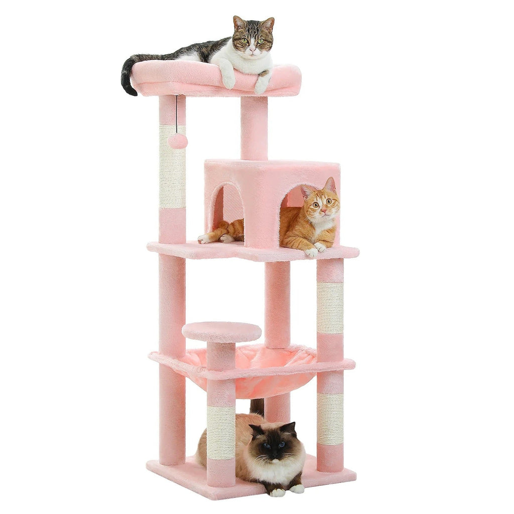 Arbre à chat Siora — Plateformes ouvertes & bois clair 116 cm