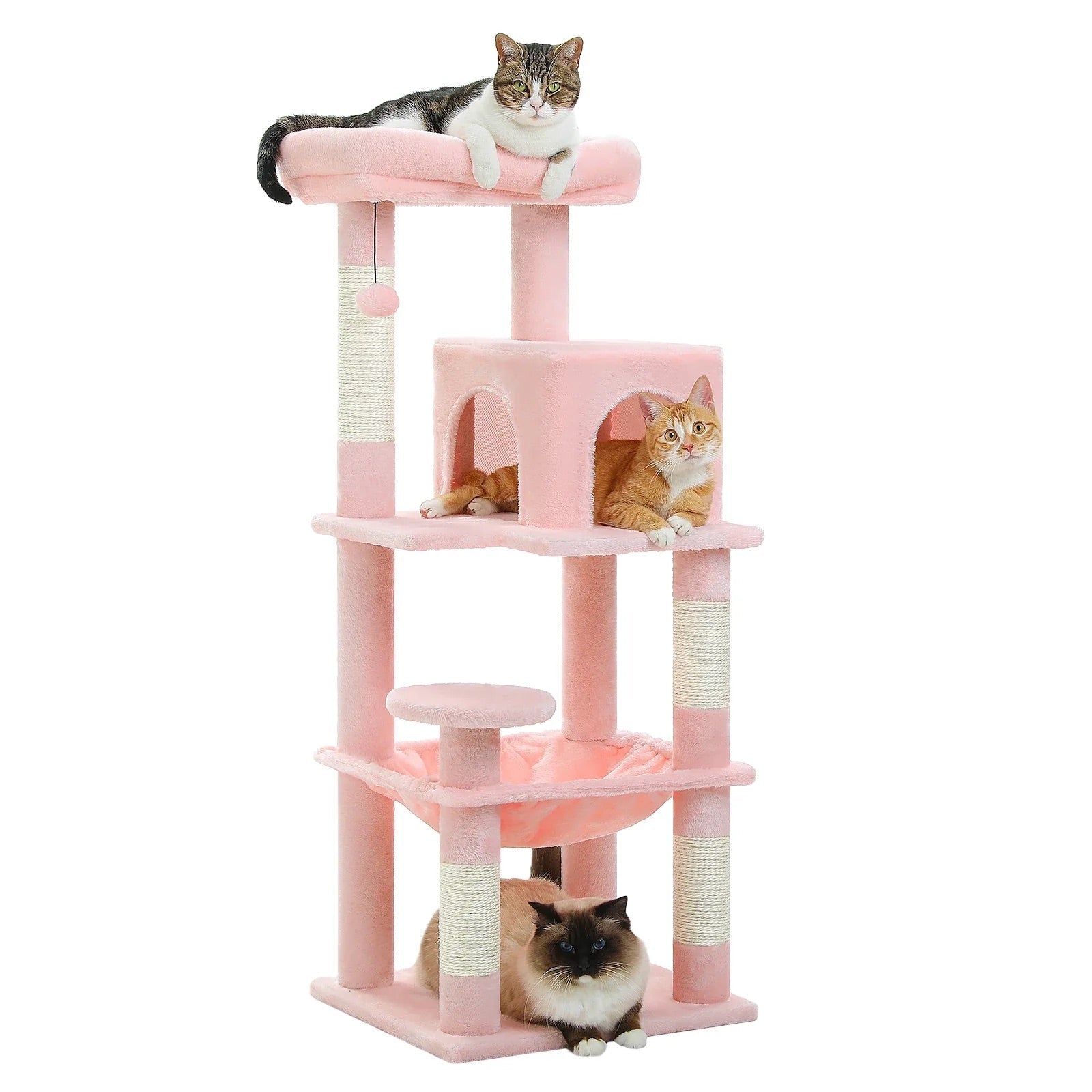 Arbre à chat Siora — Plateformes ouvertes & bois clair 116 cm