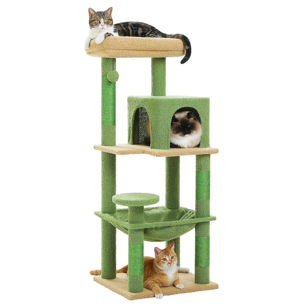 Arbre à chat Siora — Plateformes ouvertes & bois clair 116 cm