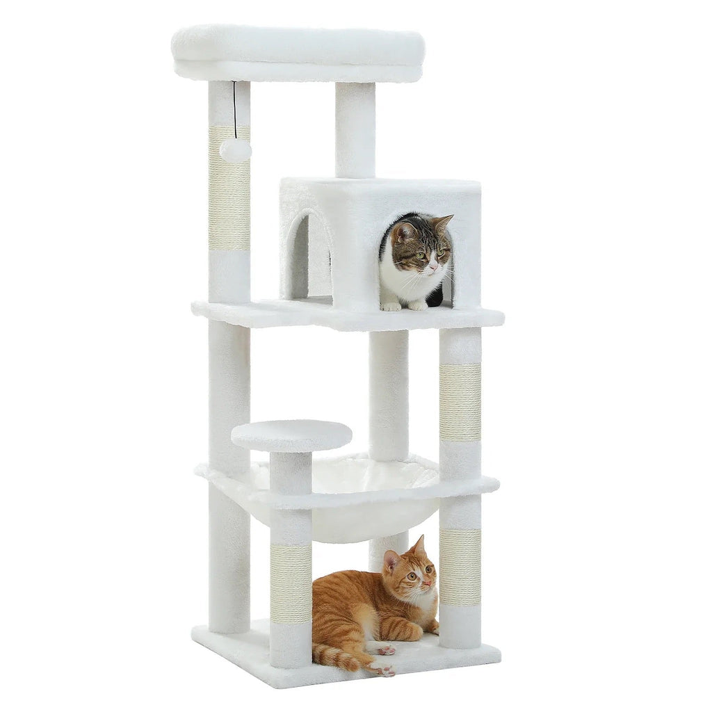 Arbre à chat Siora — Plateformes ouvertes & bois clair 116 cm