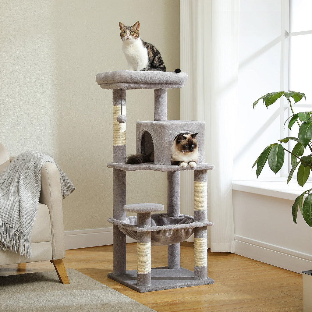 Arbre à chat Siora — Plateformes ouvertes & bois clair 116 cm