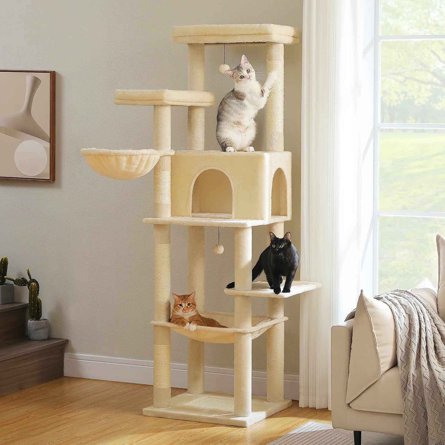 Arbre à chat Orya — Grand format 186 cm & 7 niveaux