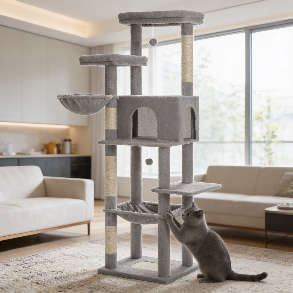 Arbre à chat Orya — Grand format 186 cm & 7 niveaux