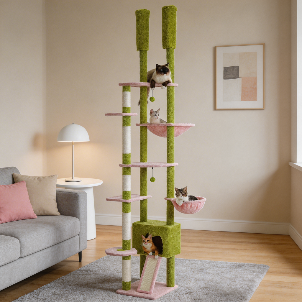 Arbre à chat Torea — Sol-plafond ajustable 255 cm