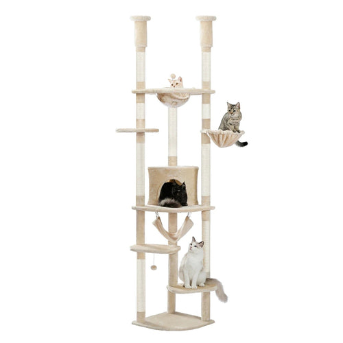 Arbre à chat Auralis — Sol-plafond ajustable & repos suspendu