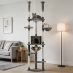 Arbre à chat Auralis — Sol-plafond ajustable & repos suspendu