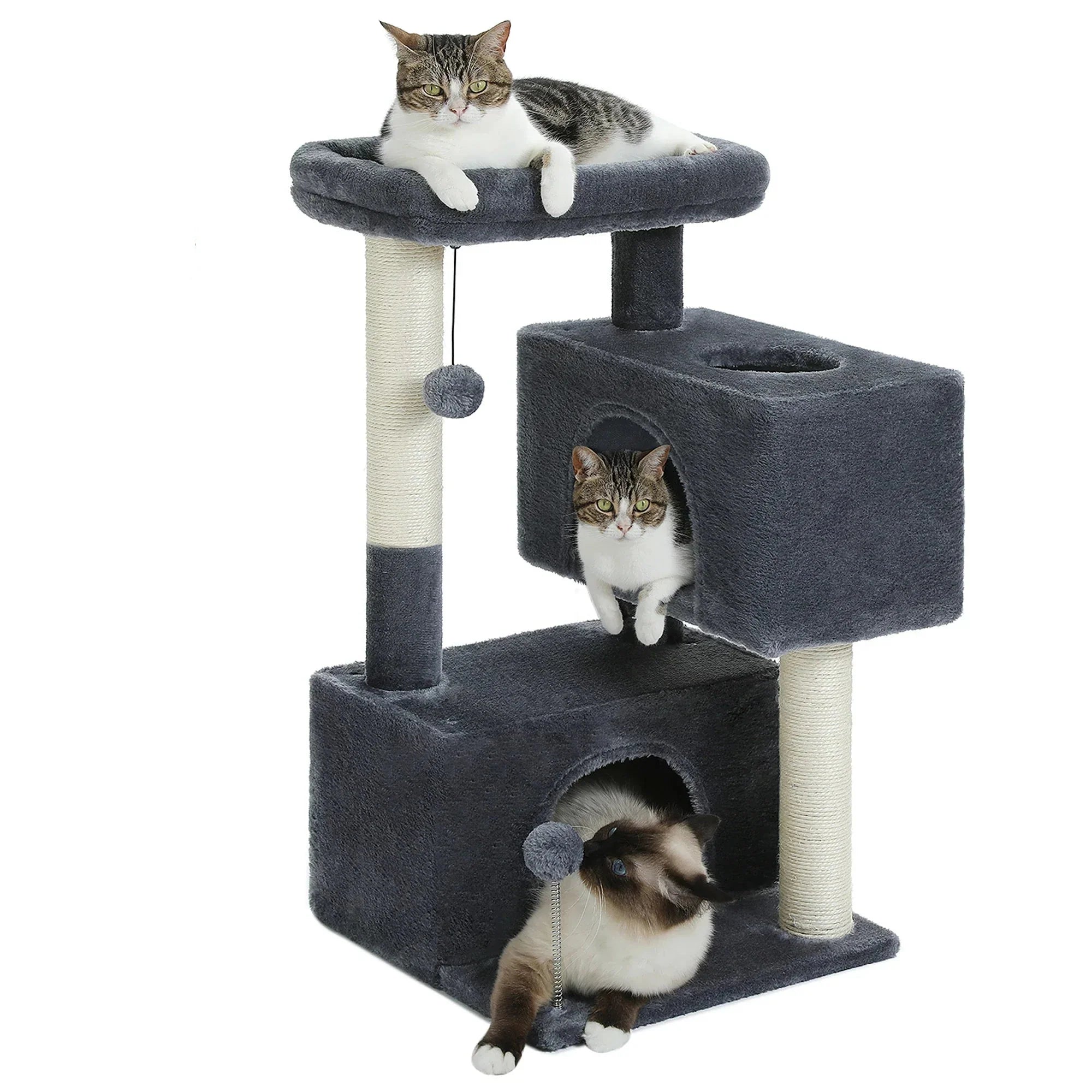 Arbre à chat Mino — Double niche compacte 80 cm