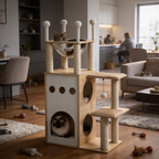 Arbre à chat Naori — Cabane design & capsule transparente