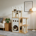 Arbre à chat Naori — Cabane design & capsule transparente
