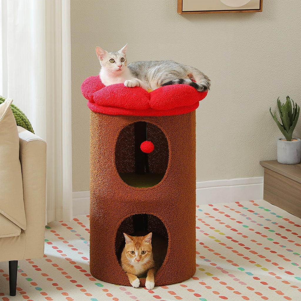 Arbre à chat Ovela — Double niche compacte 73 cm