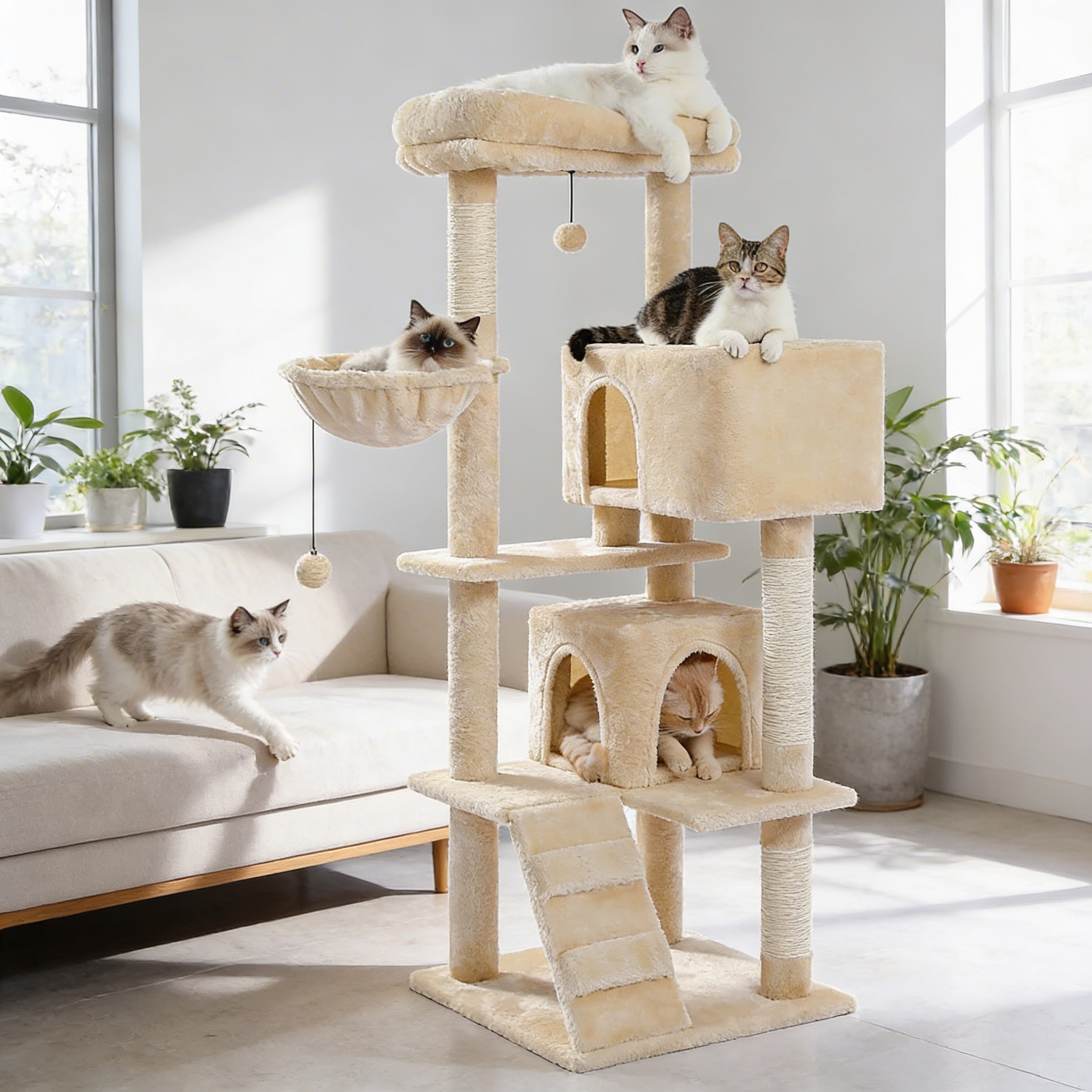 Arbre à chat Maelo — Multi-plateformes & niches 143 cm