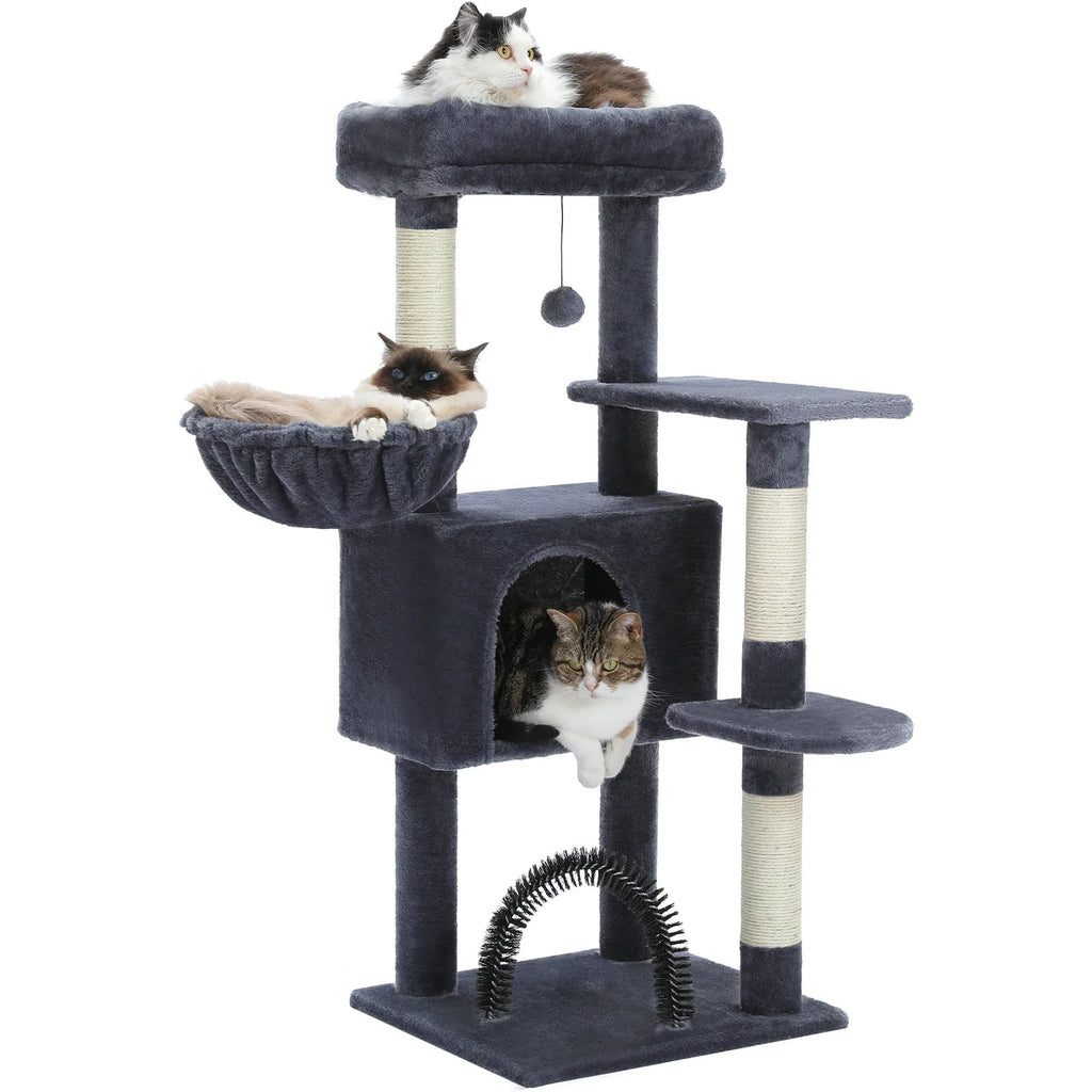 Arbre à chat Liora — Niche centrale & plateformes 106 cm