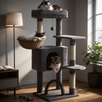 Arbre à chat Liora — Niche centrale & plateformes 106 cm