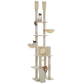Arbre à chat Lyora — Sol-plafond ajustable & hamac 285 cm