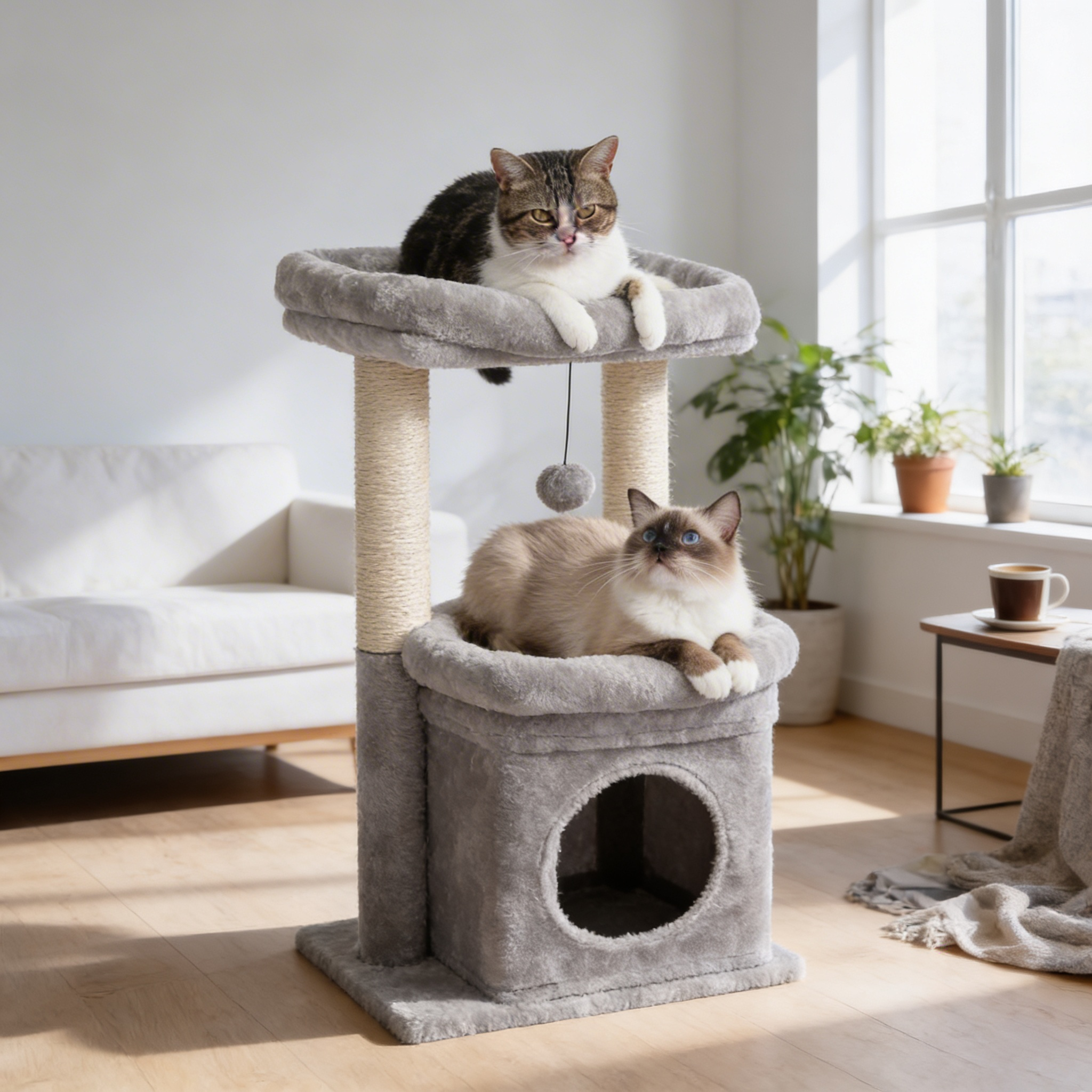 Arbre à chat Luno — Niche basse & repos compact