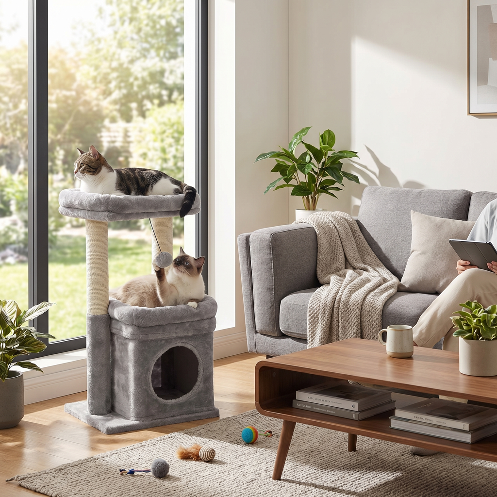 Arbre à chat Luno — Niche basse & repos compact