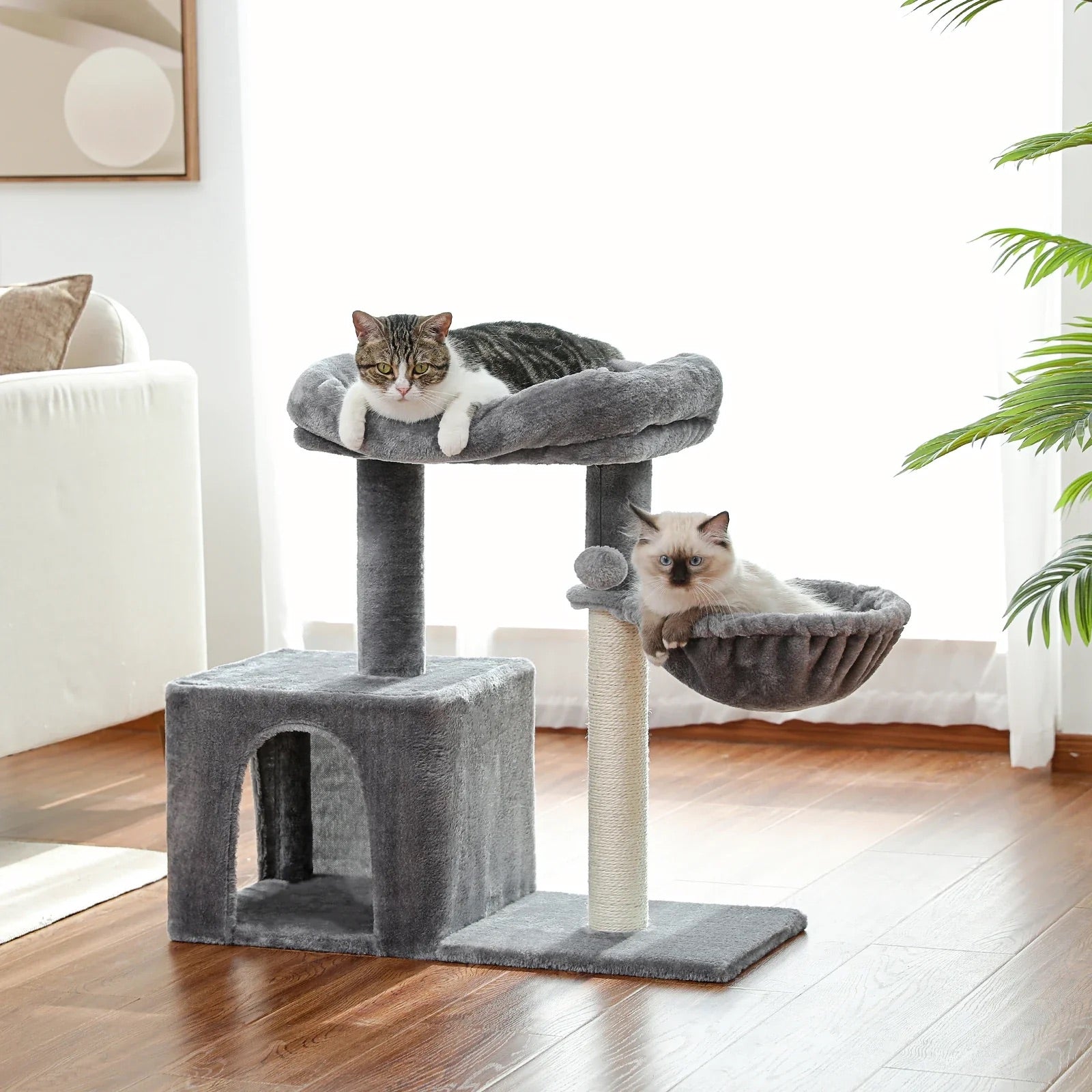 Arbre à chat Nivra — Niche & hamac compact 71 cm