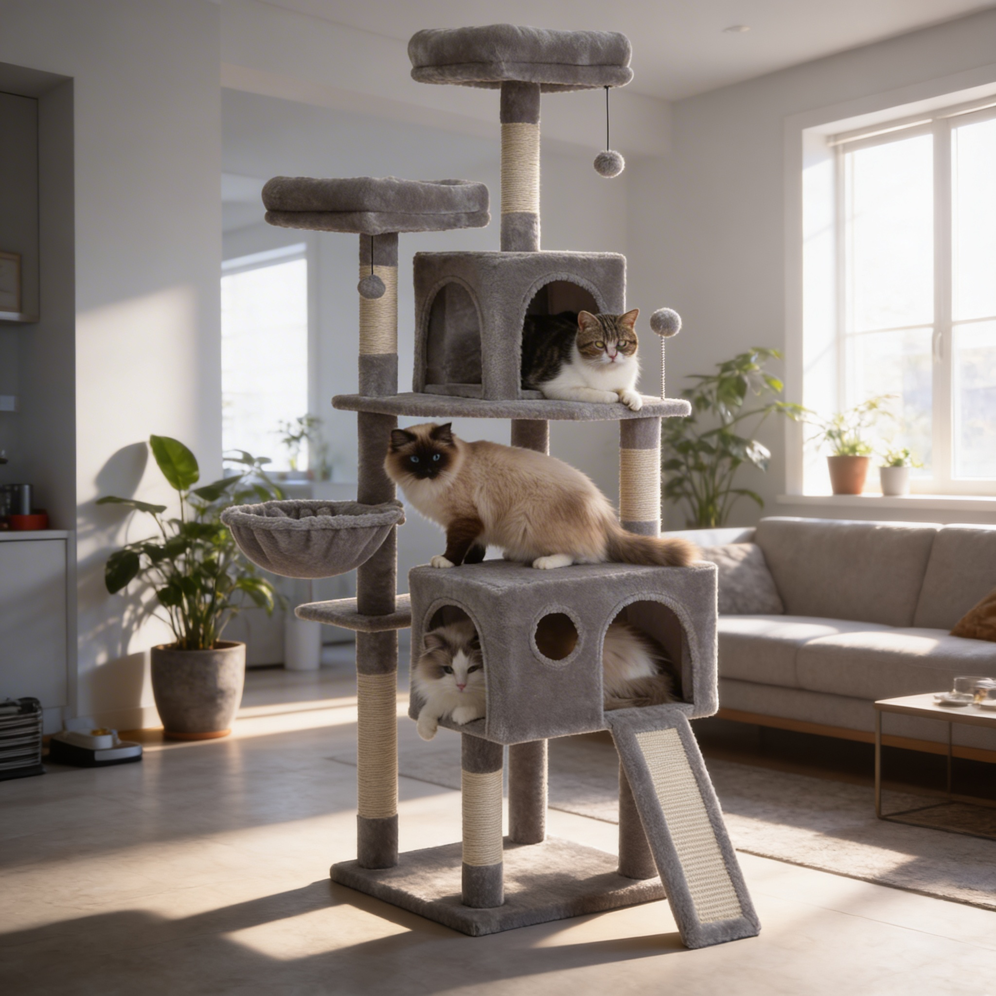 Arbre à chat Selva — Niches & plateformes 162 cm