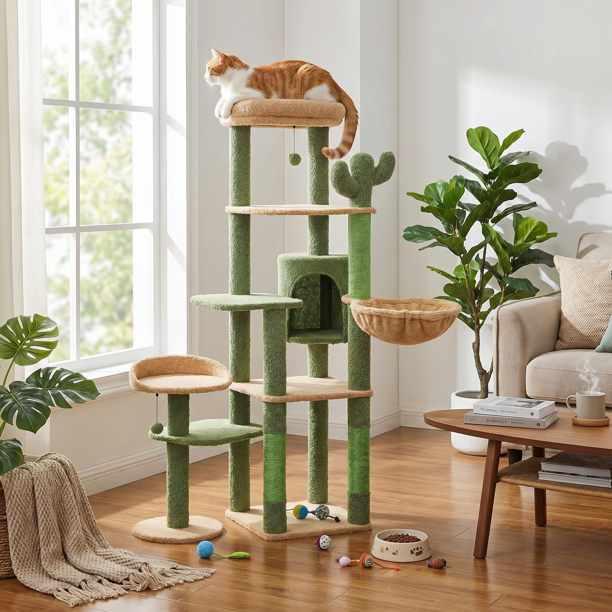 Arbre à chat Cavo — Silhouette cactus 150 cm