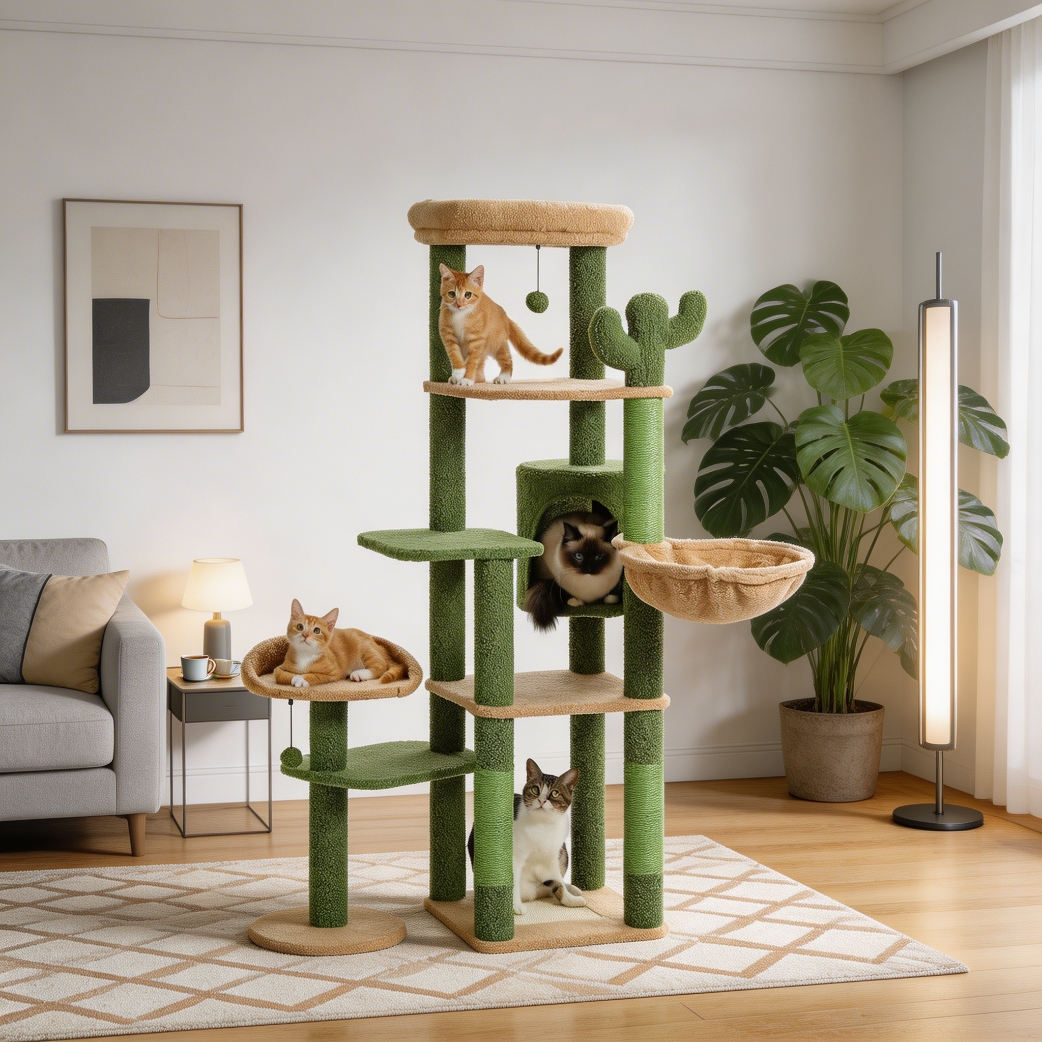 Arbre à chat Cavo — Silhouette cactus 150 cm