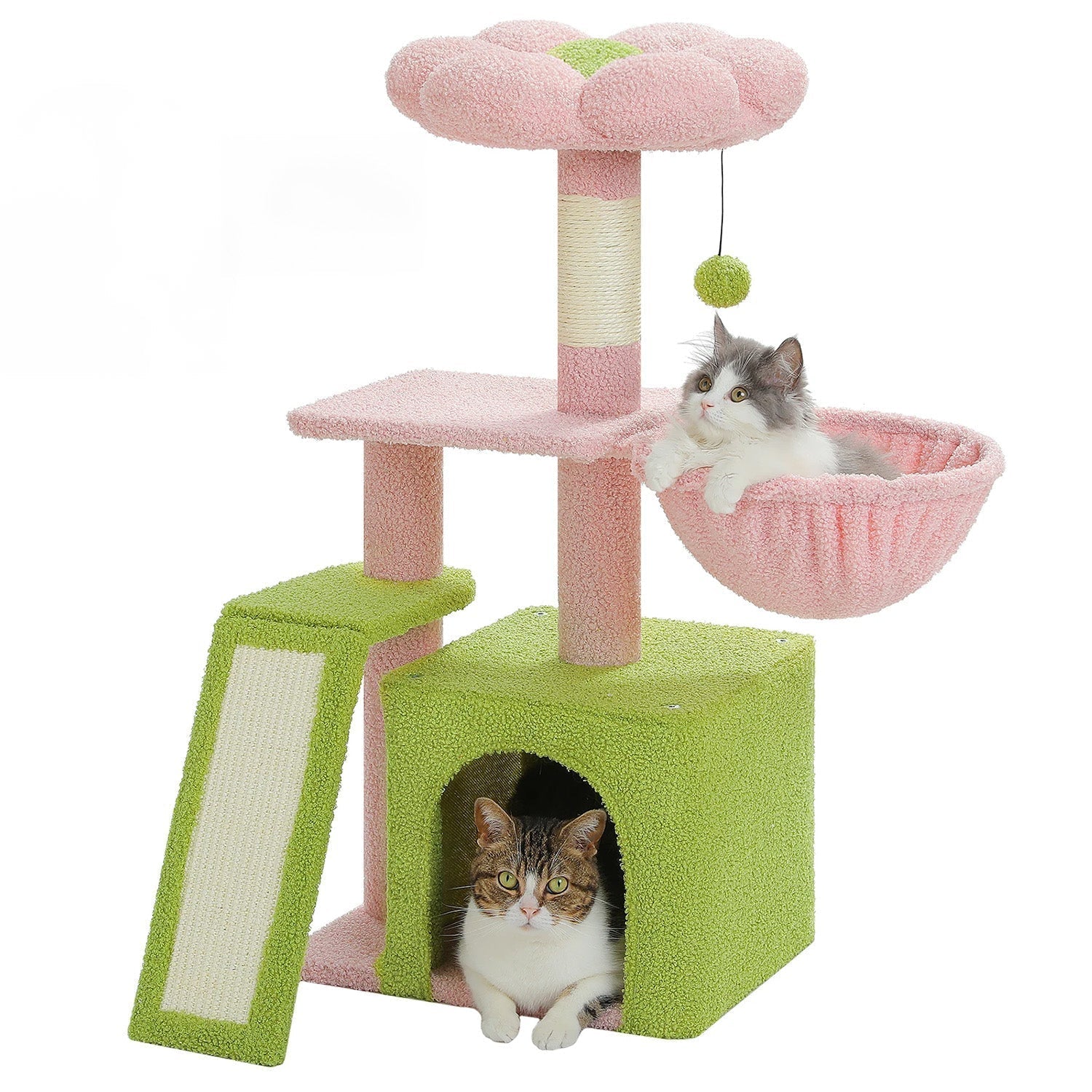 Arbre à chat Narae — Forme florale & repos compact 80 cm