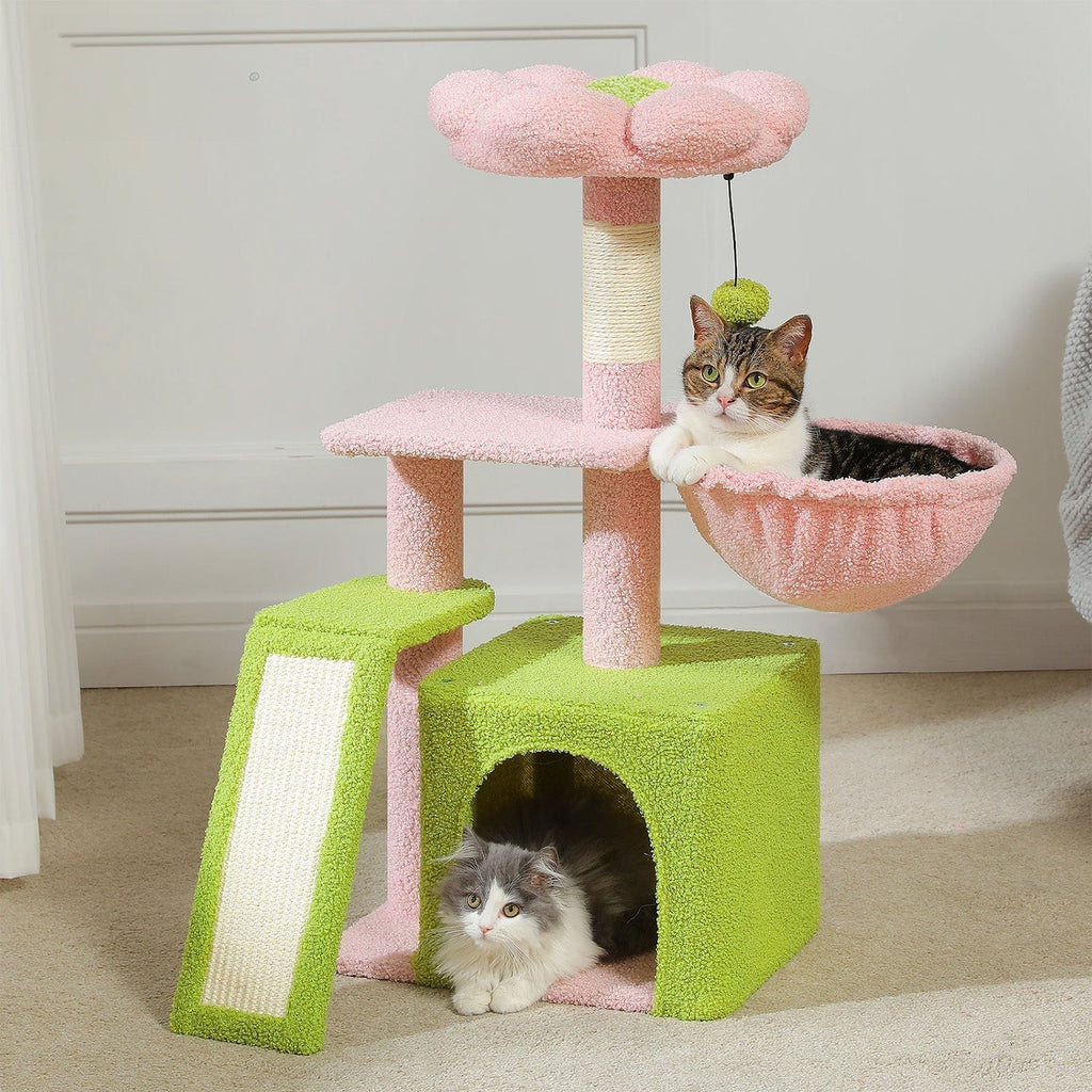 Arbre à chat Narae — Forme florale & repos compact 80 cm