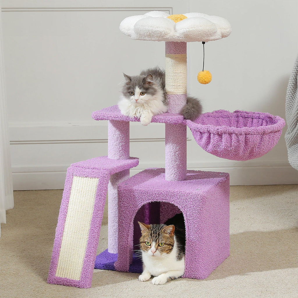 Arbre à chat Narae — Forme florale & repos compact 80 cm