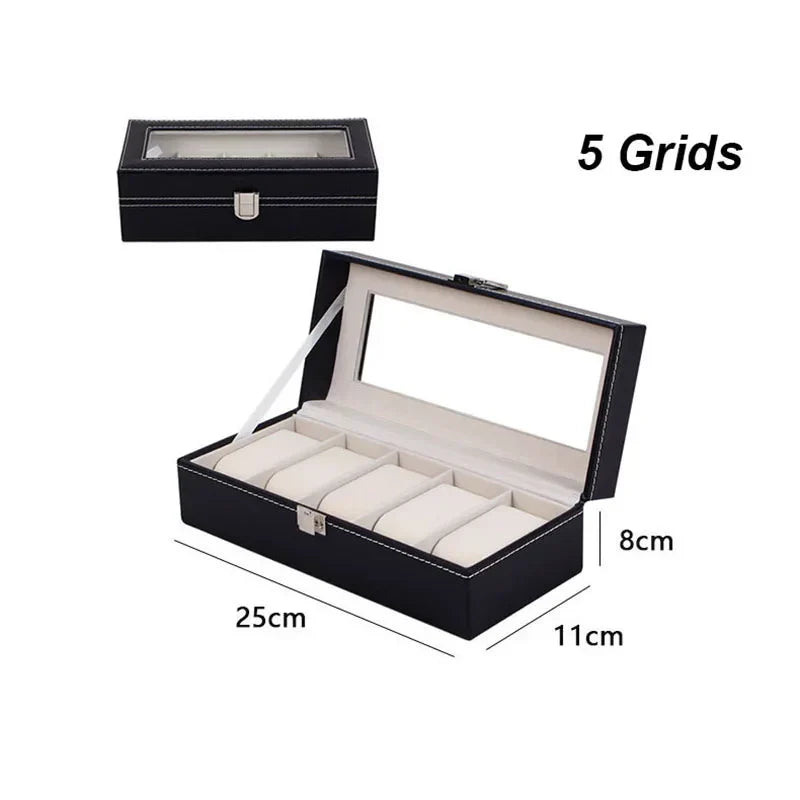 Boîte à Montres Élégante en Cuir PU avec 6 Compartiments | Organisateur Pratique pour Montres de Luxe
