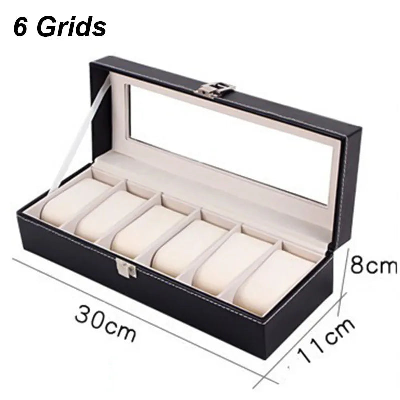 Boîte à Montres Élégante en Cuir PU avec 6 Compartiments | Organisateur Pratique pour Montres de Luxe