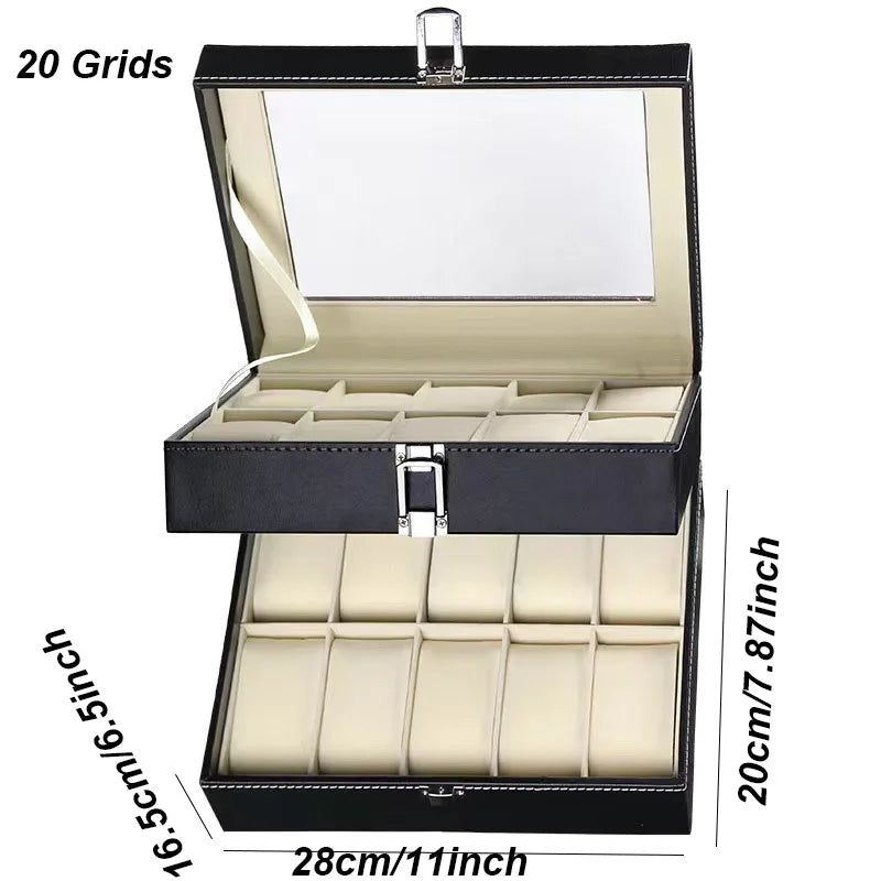 Boîte à Montres Élégante en Cuir PU avec 6 Compartiments | Organisateur Pratique pour Montres de Luxe