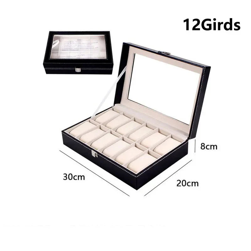 Boîte à Montres Élégante en Cuir PU avec 6 Compartiments | Organisateur Pratique pour Montres de Luxe