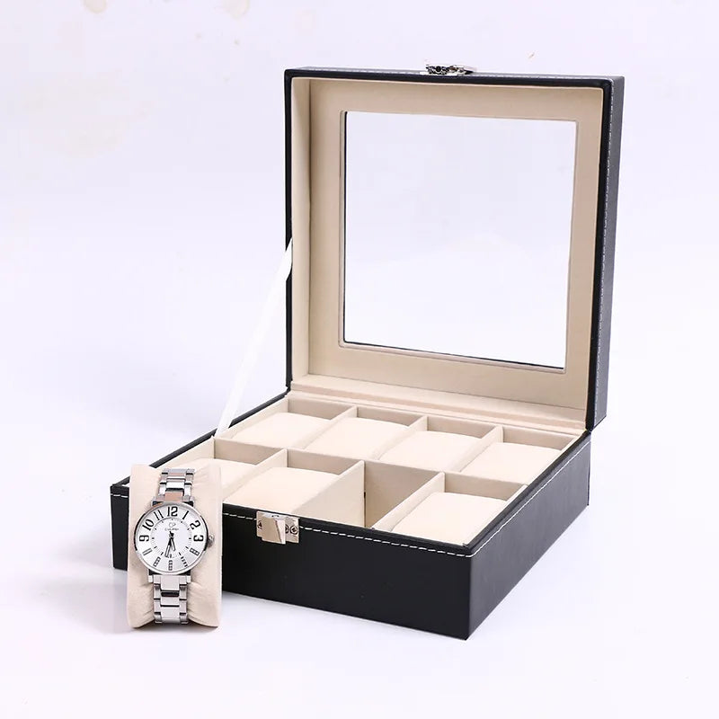 Boîte à Montres Élégante en Cuir PU avec 6 Compartiments | Organisateur Pratique pour Montres de Luxe