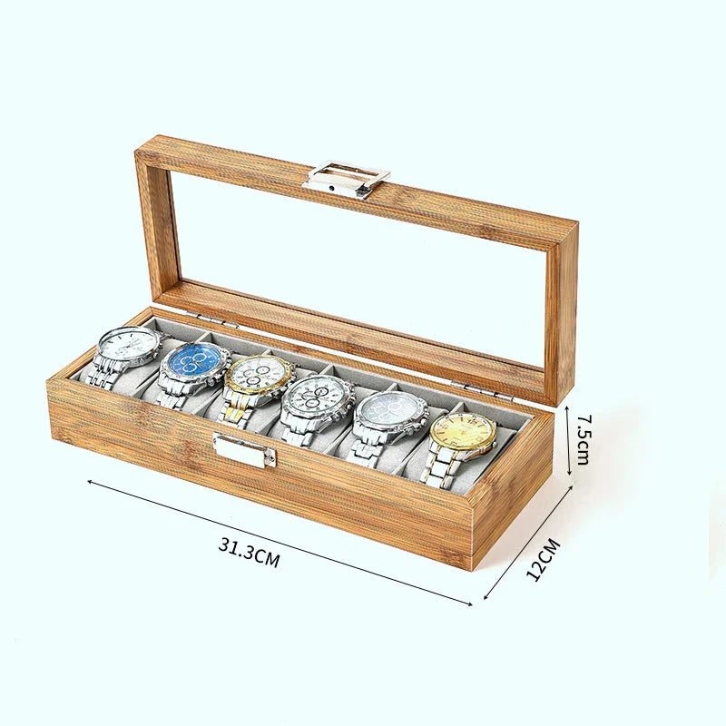Boîte à Montres en Bambou Écologique avec Design Chinois | Rangement Élégant pour Montres