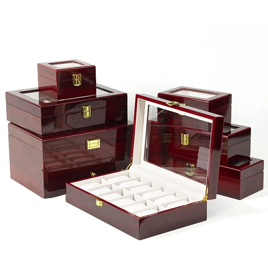 Boîte de Rangement en Bois pour Montres avec Compartiments Amovibles | Organisateur Élégant pour Montres et Bijoux