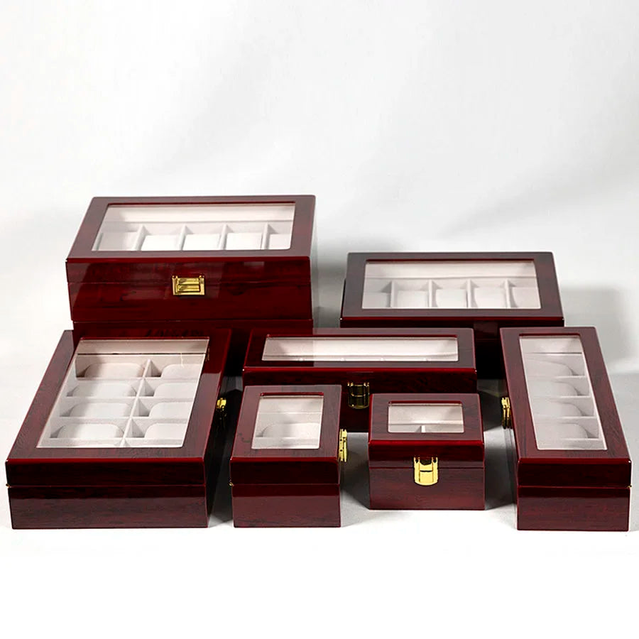 Boîte de Rangement en Bois pour Montres avec Compartiments Amovibles | Organisateur Élégant pour Montres et Bijoux