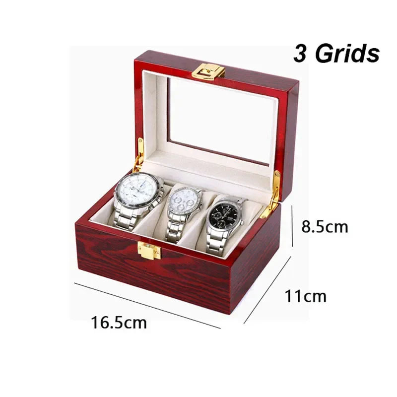 Boîte de Rangement en Bois pour Montres avec Compartiments Amovibles | Organisateur Élégant pour Montres et Bijoux