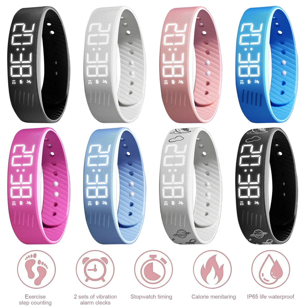Bracelet Vibrant | Montre d'Alarme Silencieuse avec Réveil Doux | Design Étanche pour Un Réveil Paisible