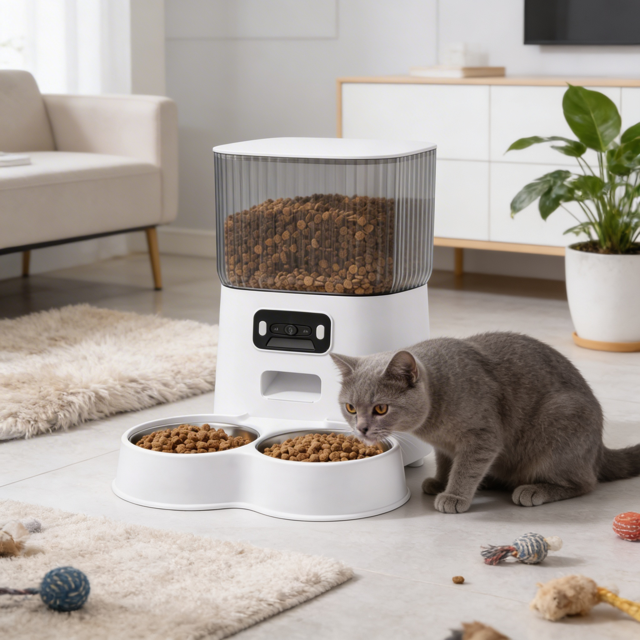 Distributeur de croquettes Lumo — Caméra & bol modulable