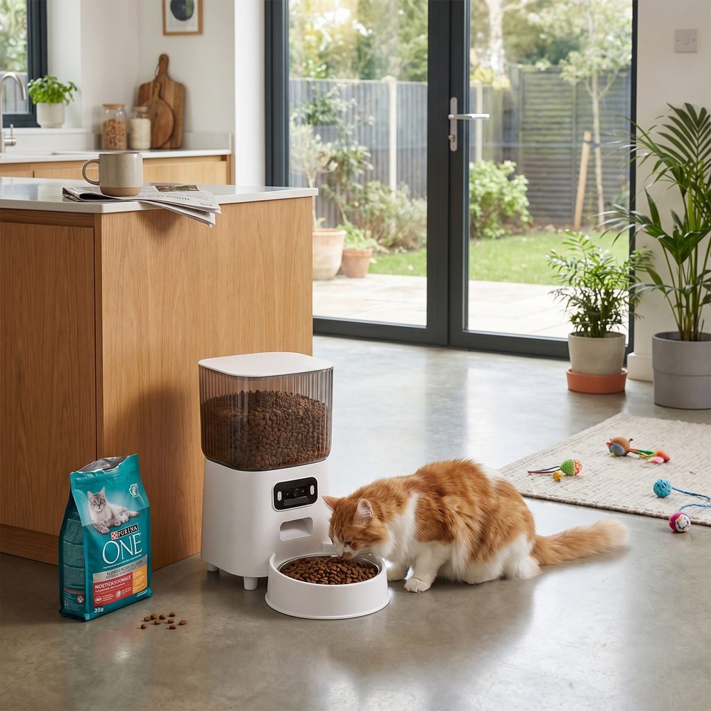 Distributeur de croquettes Lumo — Caméra & bol modulable