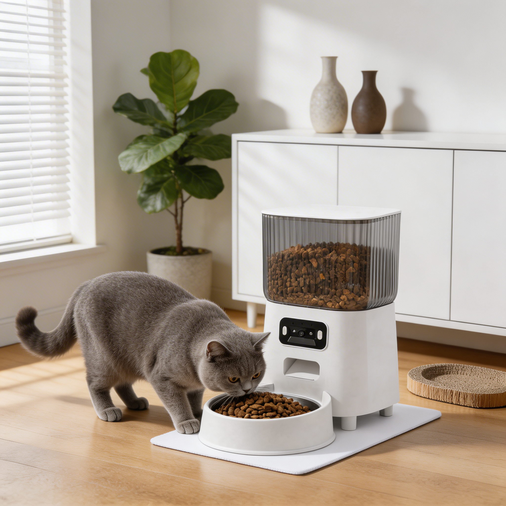 Distributeur de croquettes Lumo — Caméra & bol modulable