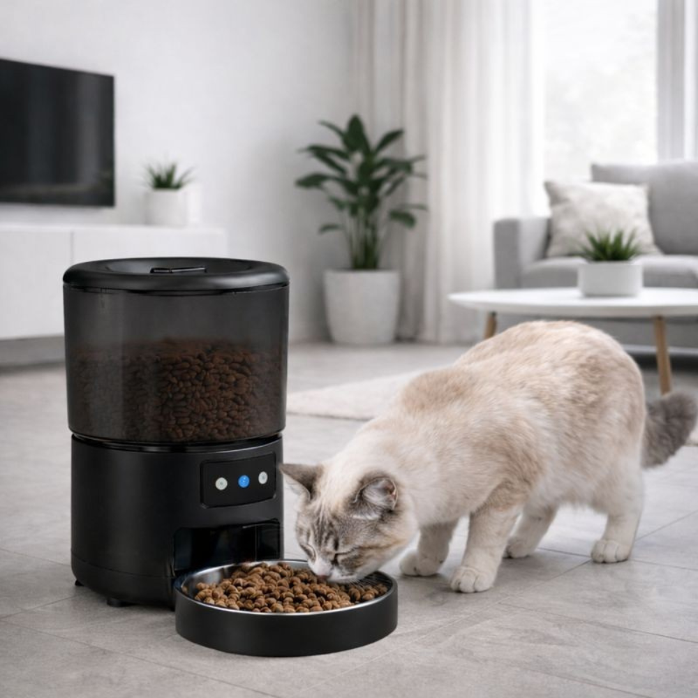 Distributeur de croquettes Norea — Connecté & réserve 4 L