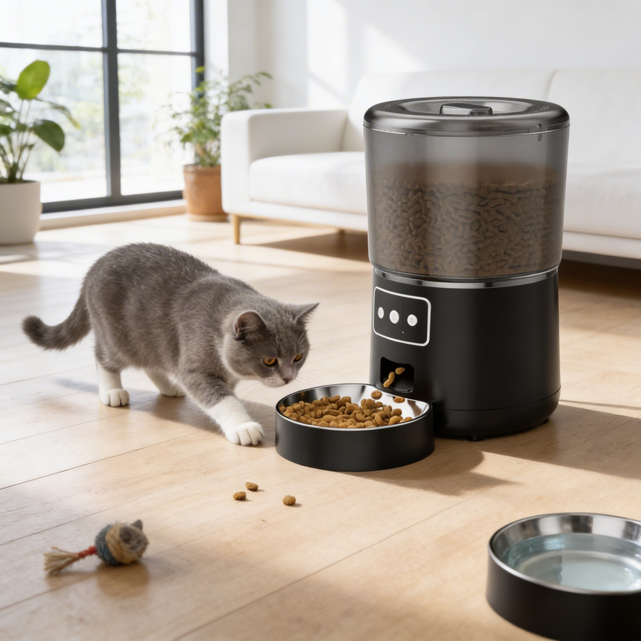 Distributeur de croquettes Norea — Connecté & réserve 4 L