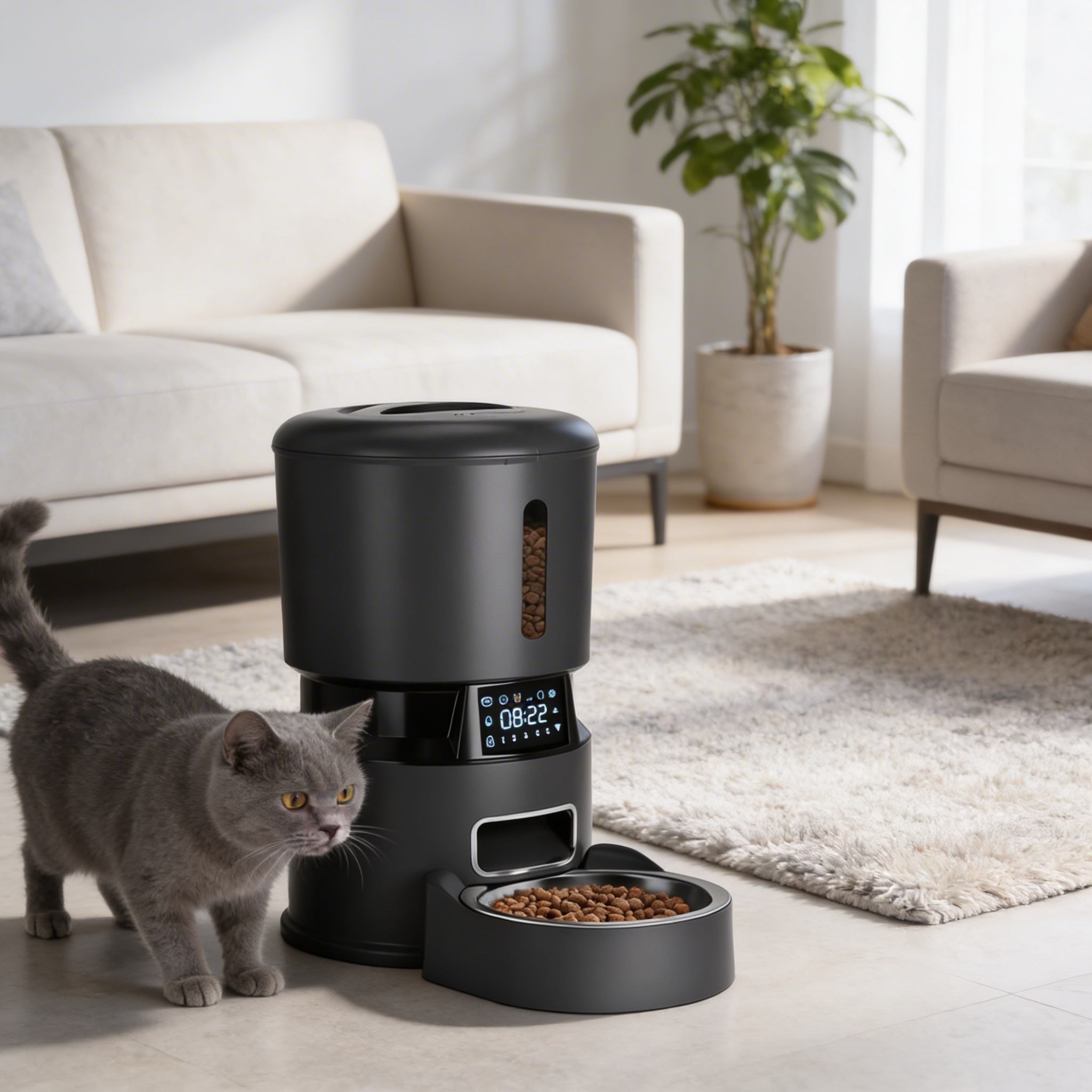 Distributeur de croquettes Elven — Écran tactile & repas programmés