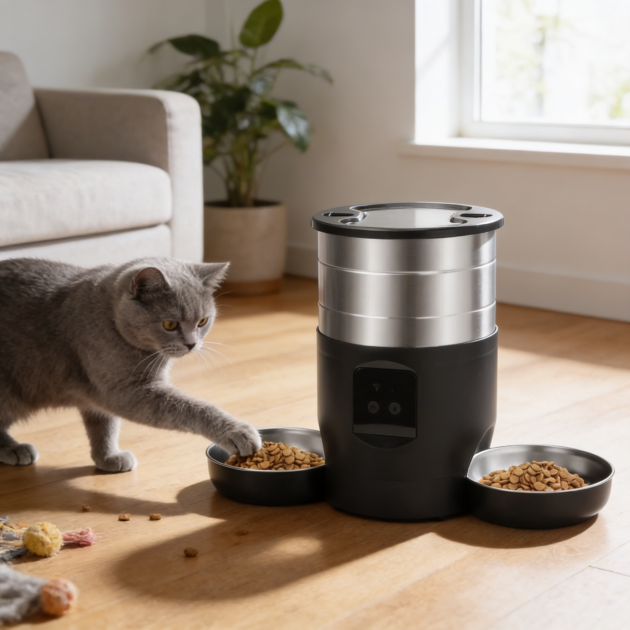 Distributeur de croquettes Miroa — Double repas & routine apaisée