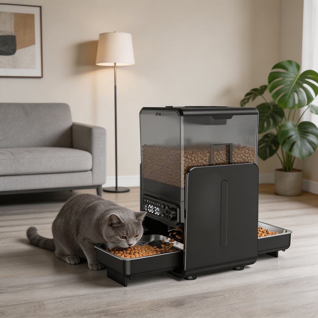 Distributeur de croquettes Noari — Double bol & programmation