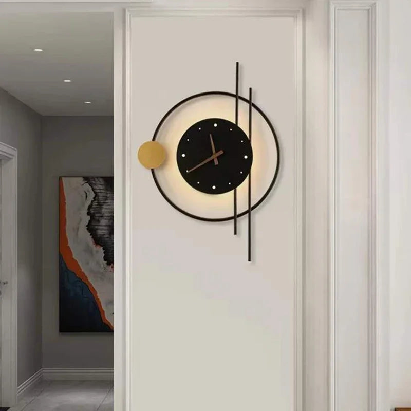 Éclairage Nordic | Applique Murale LED Design avec Horloge Intégrée | Élégance Moderne pour Chambre et Salon